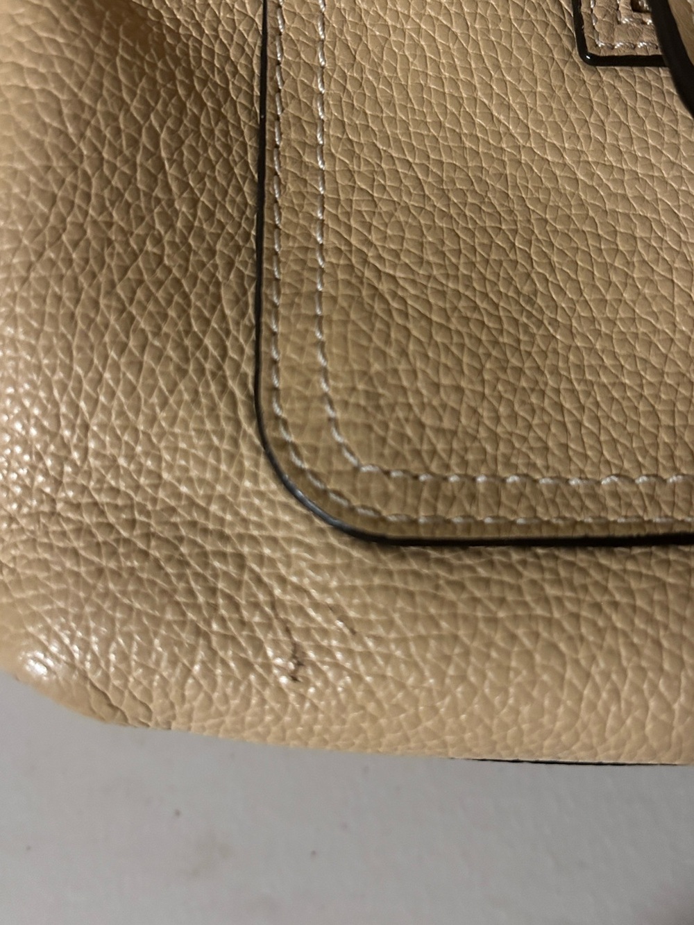 Coach Pebbled Leather Shoulder Tote in Light Tan - Picture 9 of 9